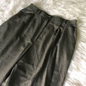 Plaid High Waist Office/Business Slacks Wide Leg